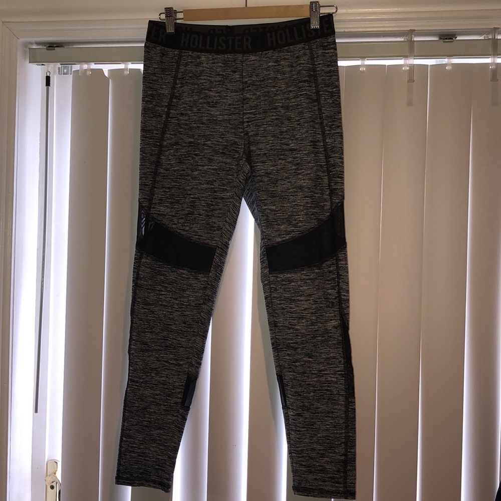 Hollister Gray Mesh Cut Out Active Leggings